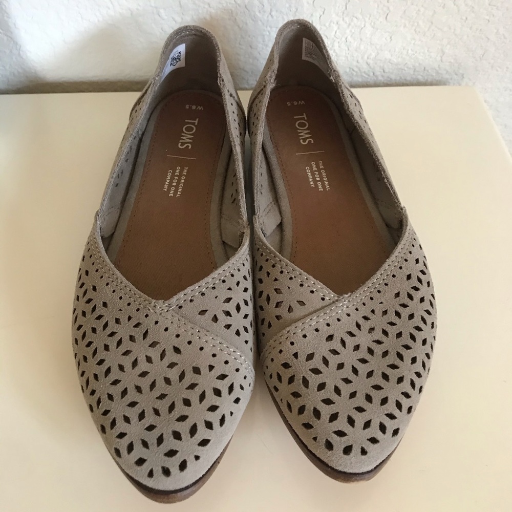 Toms Jutti Flat Shoe Desert Taupe Mosaic Tile